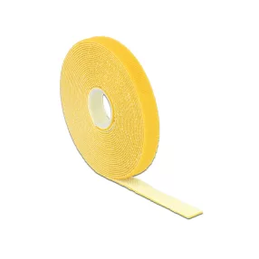   Delock Hurkolható rögzítok, 5 m x 13 mm (H x Sz) tekercs, sárga (DL-18735)