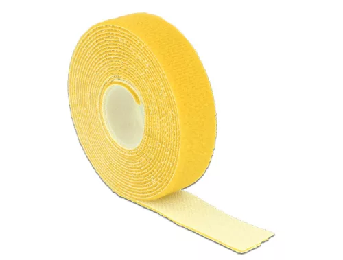 Delock Hurkolható rögzítok, 3 m x 20 mm (H x Sz) tekercs, sárga (DL-18738)