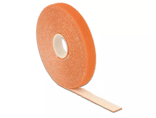 Delock Hurkolható rögzítok, 5 m x 13 mm (H x Sz) tekercs, narancssárga (DL-18743)
