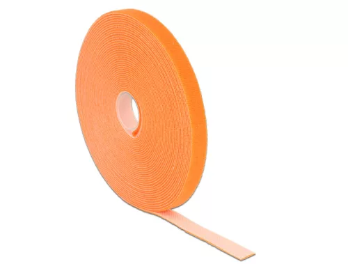 Delock Hurkolható rögzítok, 10 m x 13 mm (H x Sz) tekercs, narancssárga (DL-18744)