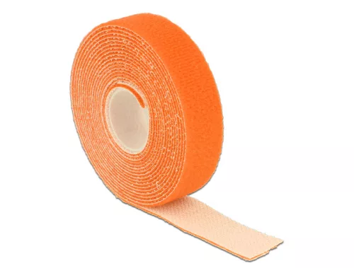 Delock Hurkolható rögzítok, 3 m x 20 mm (H x Sz) tekercs, narancssárga (DL-18746)