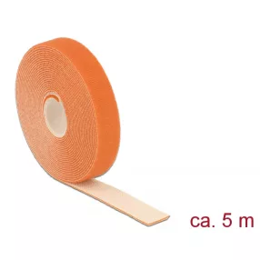   Delock Hurkolható rögzítők, 5 m x 20 mm (H x Sz) tekercs, narancssárga (DL-18747)