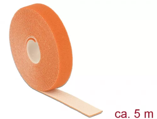 Delock Hurkolható rögzítők, 5 m x 20 mm (H x Sz) tekercs, narancssárga (DL-18747)