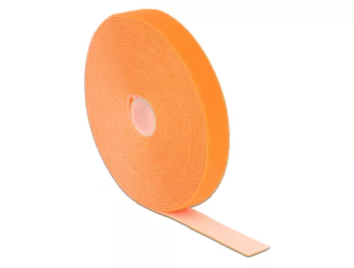 Delock Hurkolható rögzítok, 10 m x 20 mm (H x Sz) tekercs, narancssárga (DL-18748)