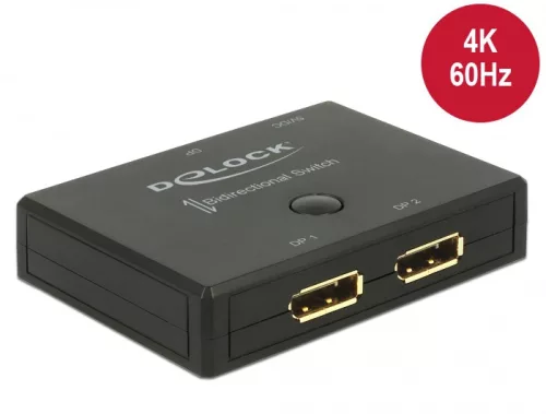 Delock Displayport 2 - 1 kapcsoló kétirányú 4K 60 Hz (DL-18750)