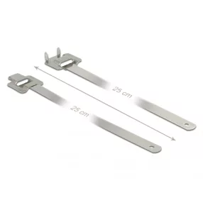   Delock Rozsdamentes acél, újrahasználható kábelkötegek összeköto kampóval hossz: 250 mm szélesség: 1 (DL-18763)