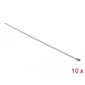   Delock Rozsdamentes acél kábelkötegelők, 300 x 4,6 mm (H x Sz), 10 darab (DL-18768)