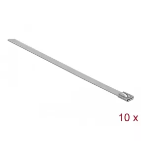   Delock Rozsdamentes acél kábelkötegelők, 200 x 7,9 mm (H x Sz), 10 darab (DL-18771)