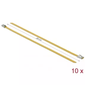   Delock Rozsdamentes Acél Kábelkötegek Hossza 200 x Szélesség 4,6 mm sárga 10 db. (DL-18785)