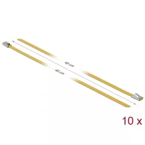   Delock Rozsdamentes Acél Kábelkötegek Hossza 400 x Szélesség 4,6 mm sárga 10 db. (DL-18787)