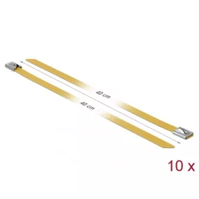   Delock Rozsdamentes Acél Kábelkötegek Hossza 400 x Szélesség 7,9 mm sárga 10 db. (DL-18791)