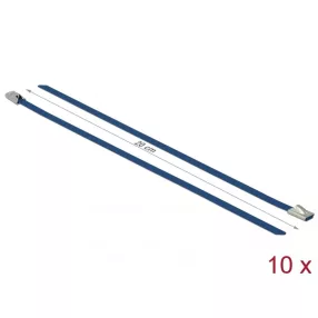   Delock Rozsdamentes Acél Kábelkötegek Hossza 200 x Szélesség 4,6 mm kék 10 db. (DL-18793)