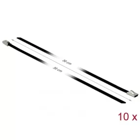   Delock Rozsdamentes Acél Kábelkötegek Hossza 300 x Szélesség 4,6 mm fekete 10 db. (DL-18810)