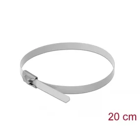   Delock Rozsdamentes Acél Kábelkötegek Hossza 200 x Szélesség 4,6 mm fehér 10 db. (DL-18817)