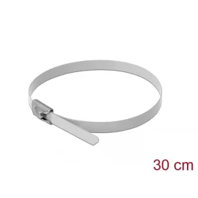   Delock Rozsdamentes Acél Kábelkötegek Hossza 300 x Szélesség 4,6 mm fehér 10 db. (DL-18818)