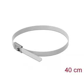   Delock Rozsdamentes Acél Kábelkötegek Hossza 400 x Szélesség 4,6 mm fehér 10 db. (DL-18819)