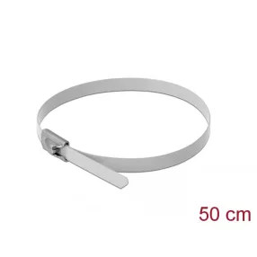   Delock Rozsdamentes Acél Kábelkötegek Hossza 500 x Szélesség 4,6 mm fehér 10 db. (DL-18820)