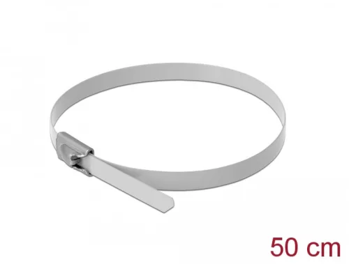 Delock Rozsdamentes Acél Kábelkötegek Hossza 500 x Szélesség 4,6 mm fehér 10 db. (DL-18820)