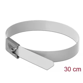   Delock Rozsdamentes Acél Kábelkötegek Hossza 300 x Szélesség 7,9 mm fehér 10 db. (DL-18822)