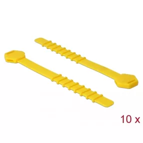   Delock Szilikon kábelkötegelo újrahasznosítható 10 darabos csomagban sárga (DL-18830)