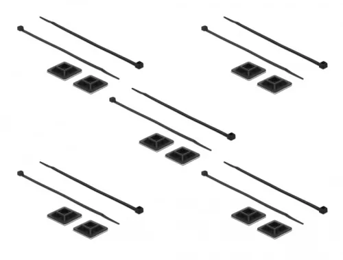 Delock Kábelkötegelő talp 25 x 25 mm, kábelkötegelővel, melynek hossza 300 mm x szélessége 4,8 mm fe (DL-18831)
