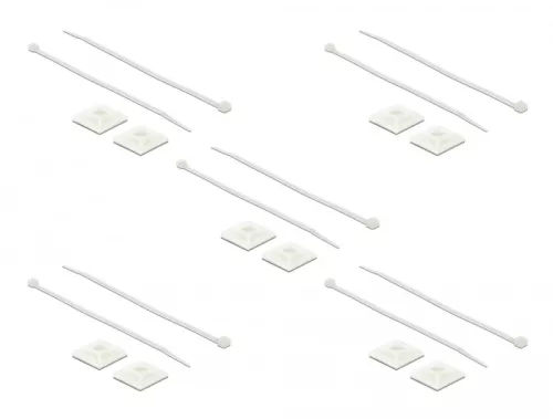 Delock Kábelkötegelő talp 25 x 25 mm, kábelkötegelővel, melynek hossza 300 mm x szélessége 4,8 mm fe (DL-18834)