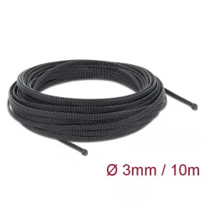   Delock Fonott kábelharisnya nyújtható 10 m x 3 mm fekete (DL-18847)