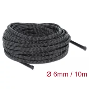   Delock Fonott kábelharisnya nyújtható 10 m x 6 mm fekete (DL-18848)