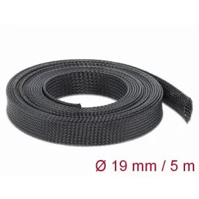   Delock Fonott kábelharisnya nyújtható 5 m x 19 mm fekete (DL-18850)