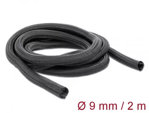 Delock Fonott kábelharisnya önzáródó 2 m x 9 mm fekete (DL-18852)