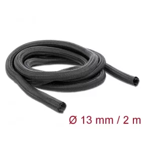   Delock Fonott kábelharisnya önzáródó 2 m x 13 mm fekete (DL-18853)
