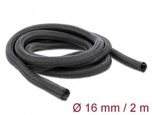 Delock Fonott kábelharisnya önzáródó 2 m x 16 mm fekete