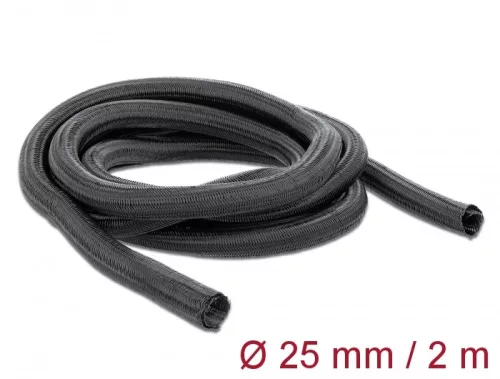 Delock Fonott kábelharisnya önzáródó 2 m x 25 mm fekete (DL-18856)