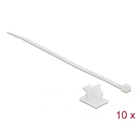   Delock Fehér, 25 x 18 mm-es kábelfogó H 200 x Sz 3,6 mm - kábellel (DL-18877)