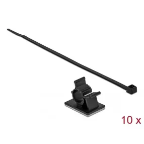   Delock Fekete, 37 x 18 mm-es kábelfogó H 300 x Sz 4,8 mm - kábellel (DL-18880)