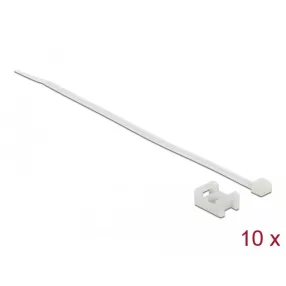   Delock Fehér csavart biztosító foglalat készlet 15 x 10 mm H 200 x Sz 3,6 mm kábellel (DL-18883)