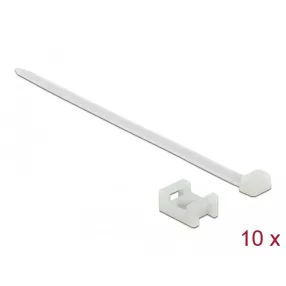   Delock Fehér csavart biztosító foglalat készlet 23 x 16 mm H 150 x Sz 7,2 mm kábellel (DL-18885)