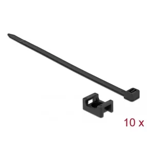   Delock Fekete csavart biztosító foglalat készlet 23 x 16 mm H 150 x Sz 7,2 mm kábellel (DL-18886)