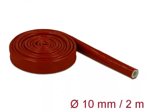 Delock Tűzvédelmi szilikon borítású takarás 2 m x 10 mm piros (DL-18897)