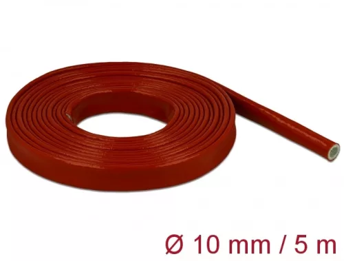 Delock Tűzvédelmi szilikon borítású takarás 5 m x 10 mm piros (DL-18898)