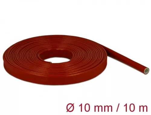 Delock Tűzvédelmi szilikon borítású takarás 10 m x 10 mm piros (DL-18899)