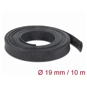  Delock Fonott kábelharisnya nyújtható 10 m x 19 mm fekete (DL-18903)