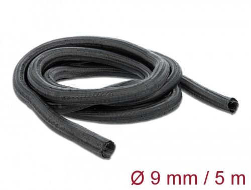 Delock Fonott kábelharisnya önzáródó 5 m x 9 mm fekete