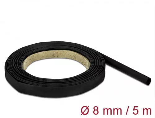 Delock Fekete zsugorcső 5 m x 8 mm (DL-18937)