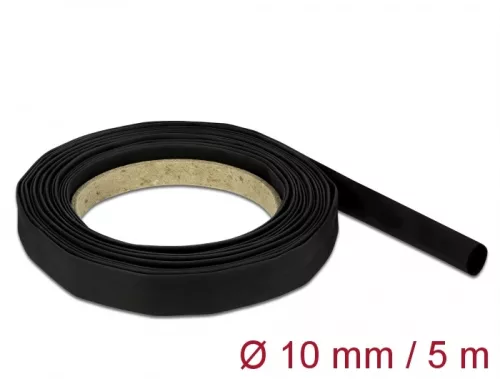 Delock Fekete zsugorcső 5 m x 10 mm (DL-18938)