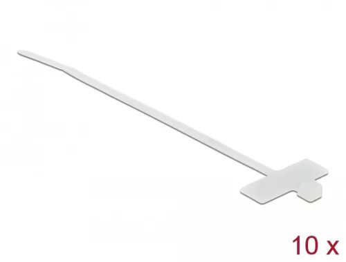 Delock Kábelkötöző címkével Hx 100 x Sz 2,5 mm, 10 darab fehér (DL-18954)