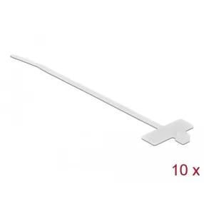   Delock Kábelkötöző címkével Hx 200 x Sz 2,5 mm, 10 darab fehér (DL-18955)