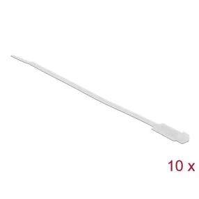   Delock Kábelkötöző címkével Hx 270 x Sz 4,8 mm, 10 darab fehér (DL-18957)