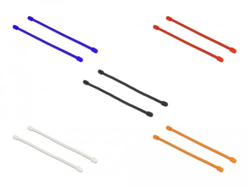 Delock Különböző színű rugalmas kábelkötöző Hx 250 x Sz 4 mm 10 db.