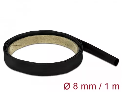 Delock Fekete zsugorcső 1 m x 8 mm (DL-18973)